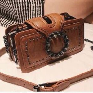 Auledio - Retro Round Rhinestone Shoulder Bag